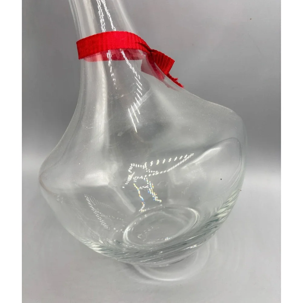 Vintage Tall Clear Glass Wine Decanter with‎ Faceted Stopper 16.5 in Bar EMPTY